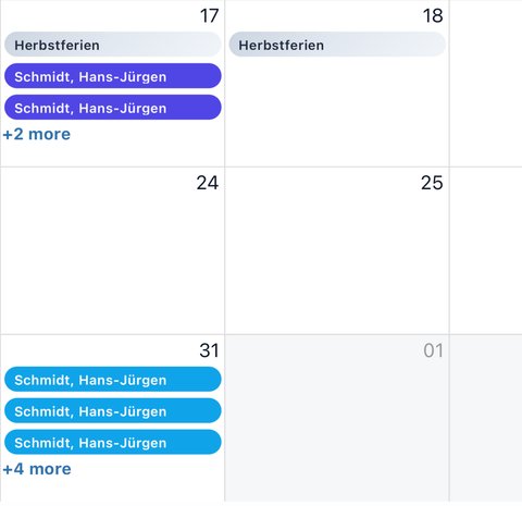 Buchungsübersicht Feature 1