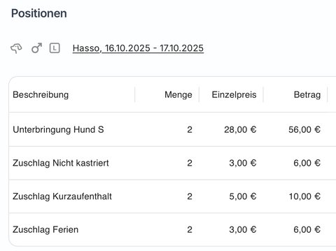 Buchungsübersicht Feature 2